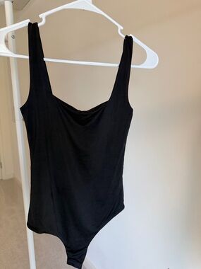 Mind Code Black Sleeveless Scoop Neck Bodysuit